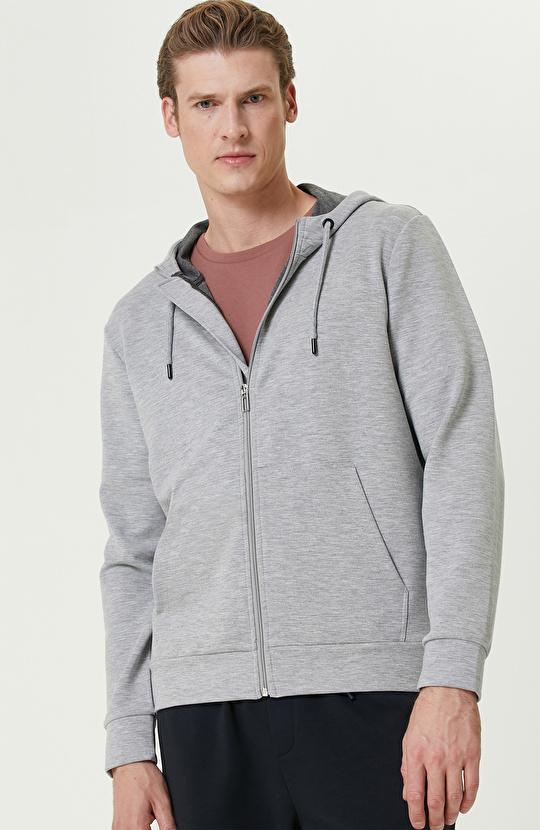 Gri Kapüşonlu Sweatshirt Gri Kapüşonlu Sweatshirt