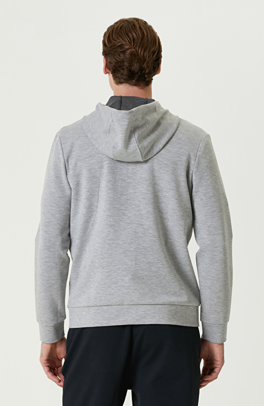 Gri Kapüşonlu Sweatshirt