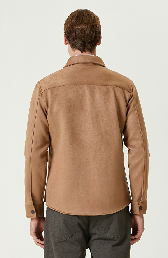 Camel Süet Görünümlü Dış Gömlek