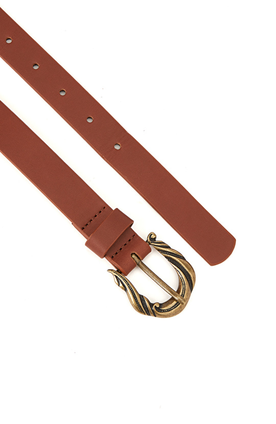 Fındık Rengi Kadın Deri Kemer