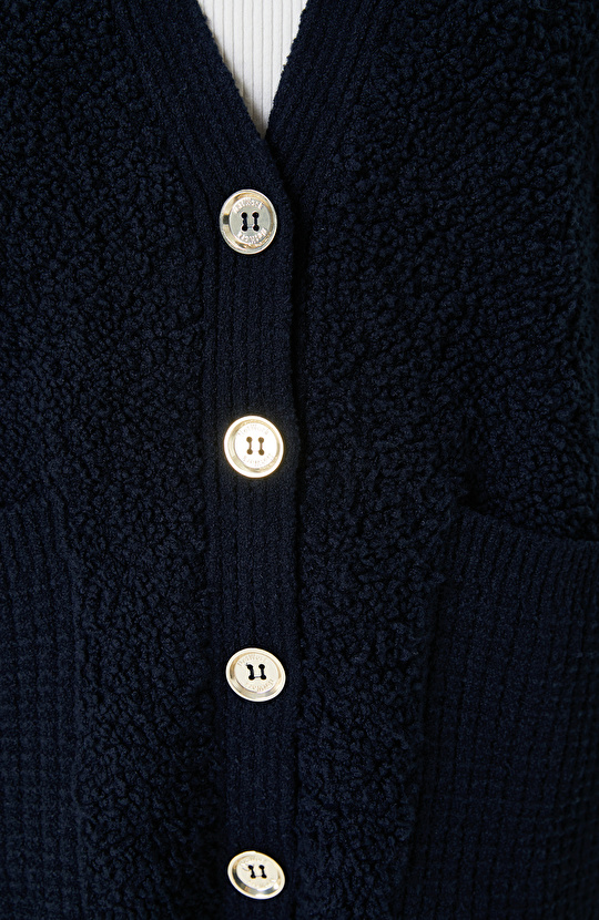 Navy Blue Knit Cardigan