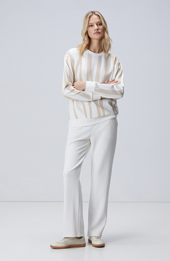 Vizon Kırık Beyaz Sweatshirt