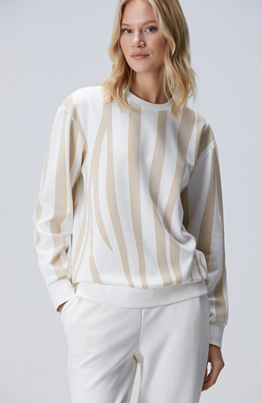 Vizon Kırık Beyaz Sweatshirt