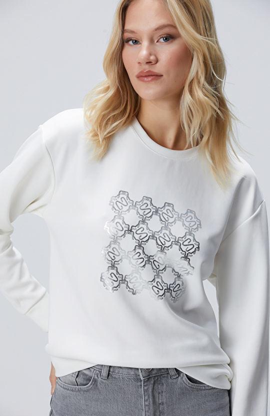 Kırık Beyaz Sweatshirt