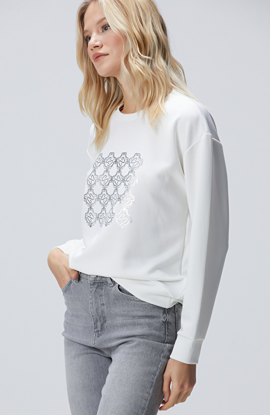 Kırık Beyaz Sweatshirt