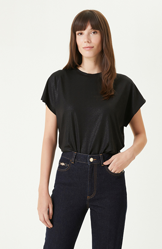 Siyah Varaklı T-Shirt