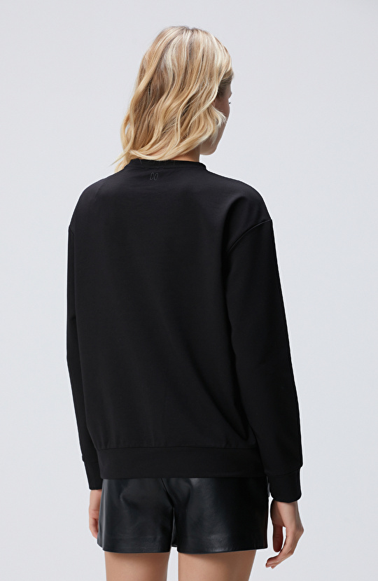 Siyah Payetli Sweatshirt