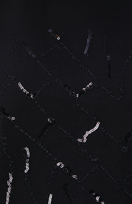 Siyah Payetli Sweatshirt