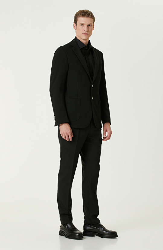 Siyah Blazer Örme Ceket