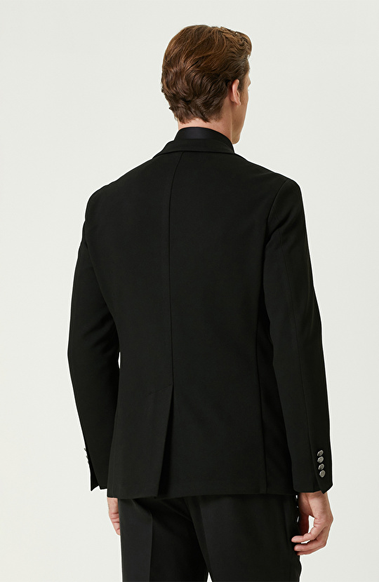 Siyah Blazer Örme Ceket