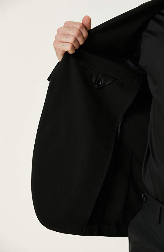 Siyah Blazer Örme Ceket