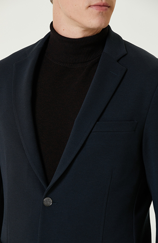 Lacivert Blazer Örme Ceket