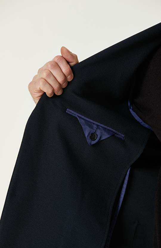 Lacivert Blazer Örme Ceket
