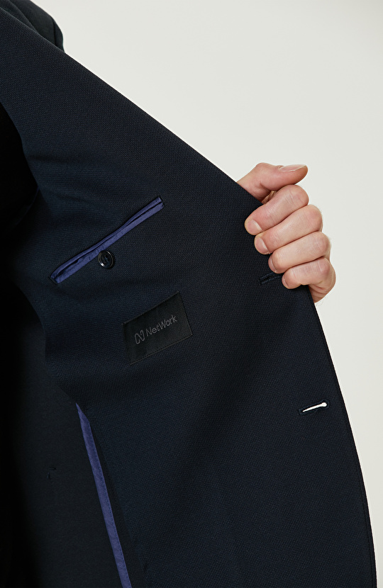 Lacivert Blazer Örme Ceket