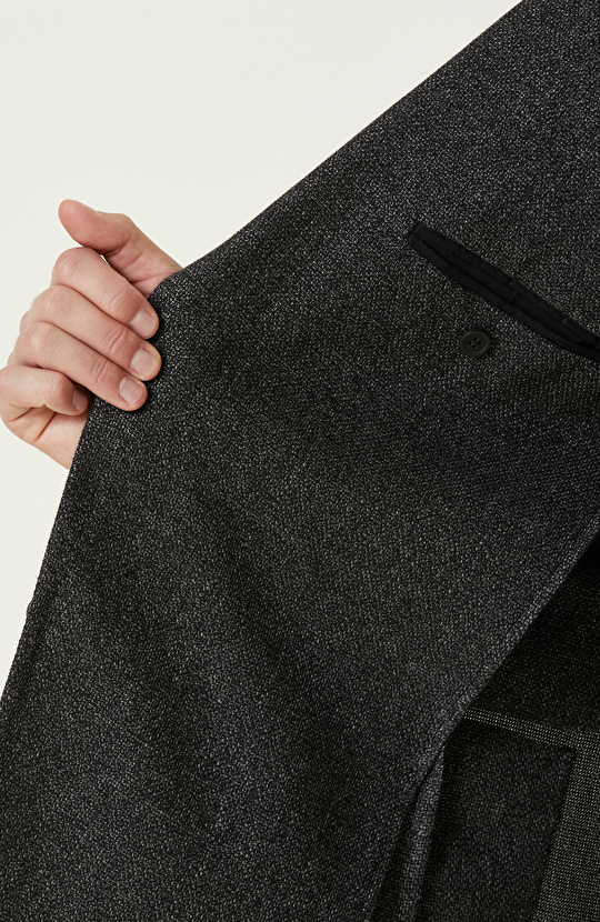 Antrasit Keten Karışımlı Ceket