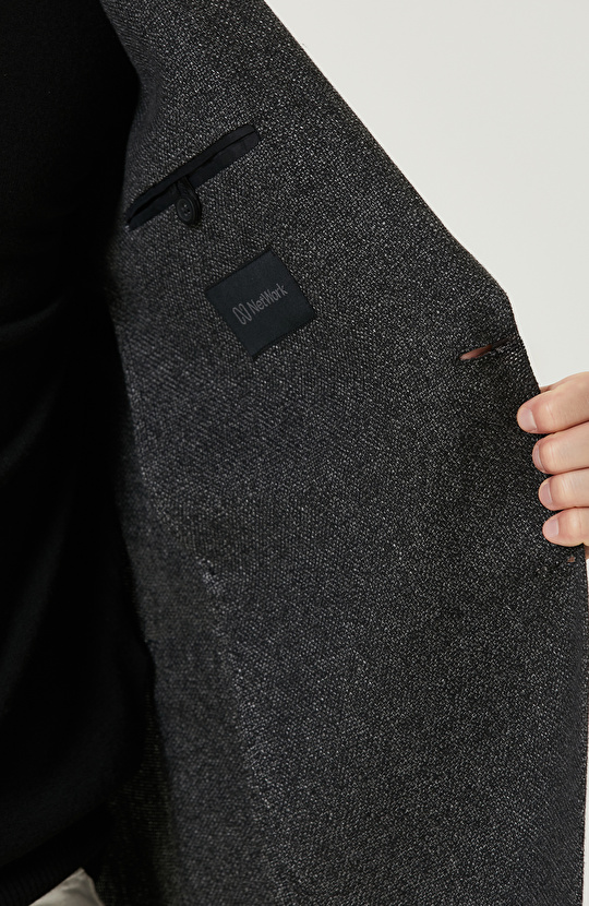 Antrasit Keten Karışımlı Ceket