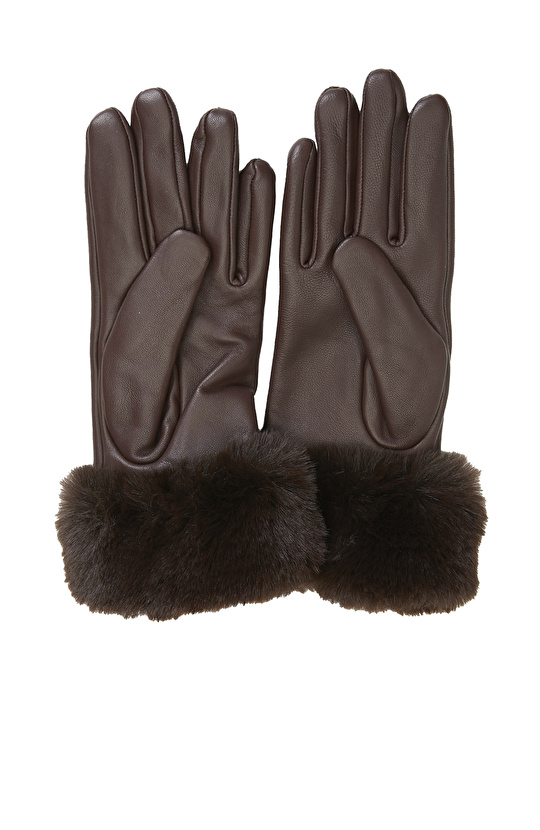 Kahverengi Kadın Deri Eldiven