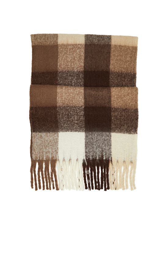 Kahverengi Desenli Erkek Atkı