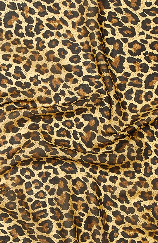 Leopar Desenli İpek Fular