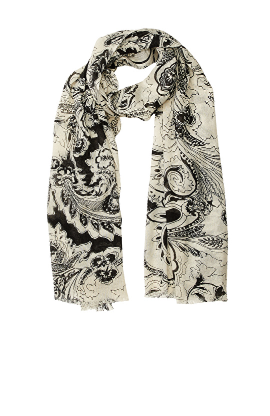 Siyah Beyaz Kadın Şal