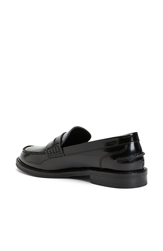 Siyah Kadın Deri Loafer