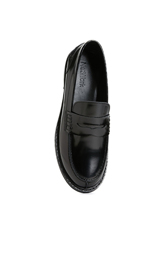 Siyah Kadın Deri Loafer