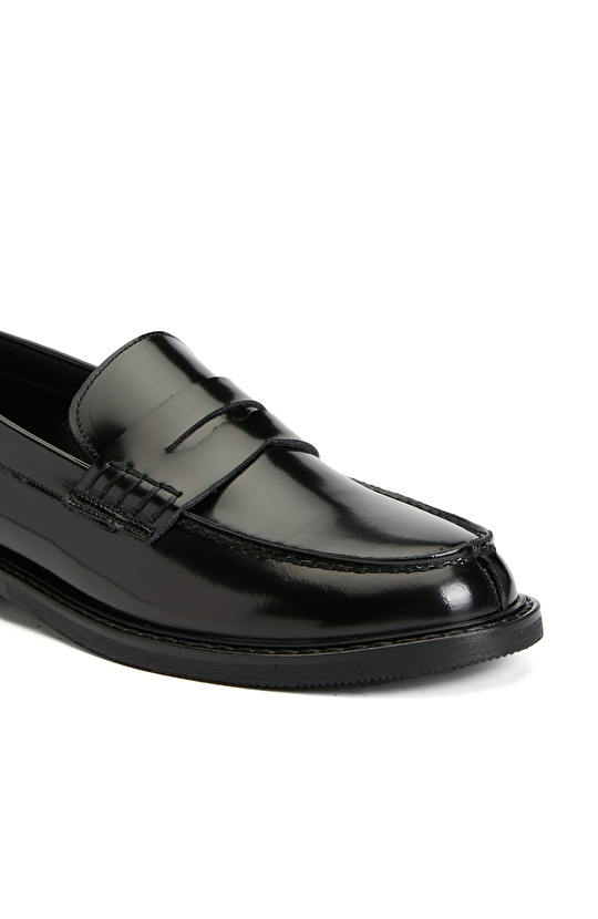 Siyah Kadın Deri Loafer