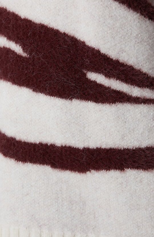 Bordo Kırık Beyaz Kazak