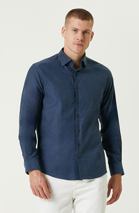 İndigo Comfort Fit Flanel Gömlek İndigo Comfort Fit Flanel Gömlek