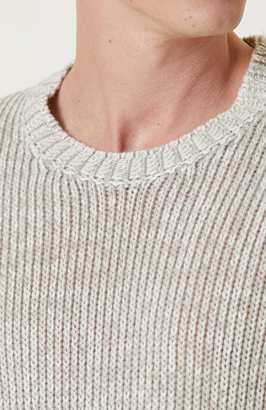 Açık Gri Limited Kaşmir Karışımlı Triko Kazak