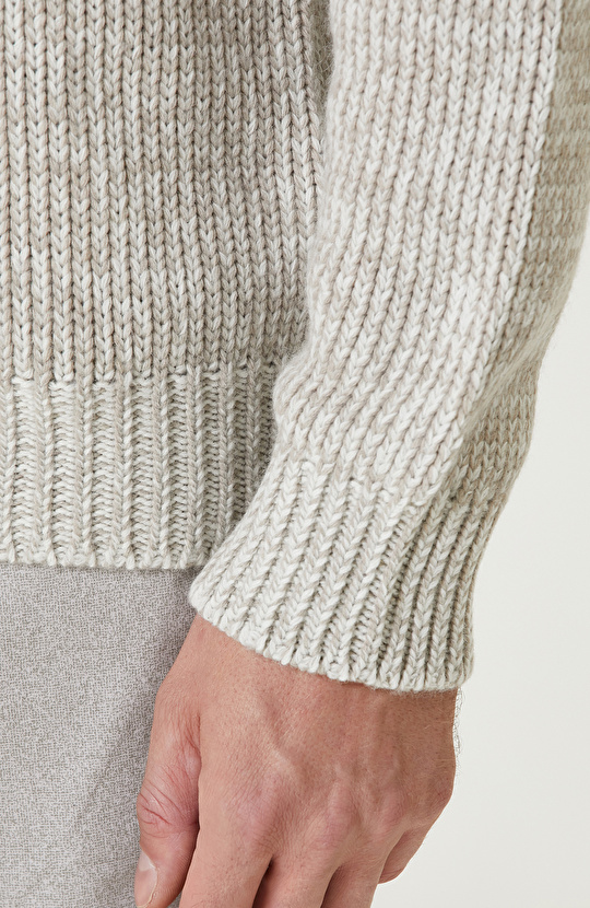 Açık Gri Limited Kaşmir Karışımlı Triko Kazak