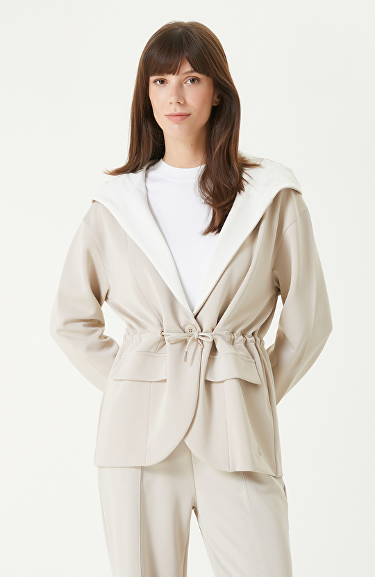 Taş Modal Karışımlı Örme Ceket