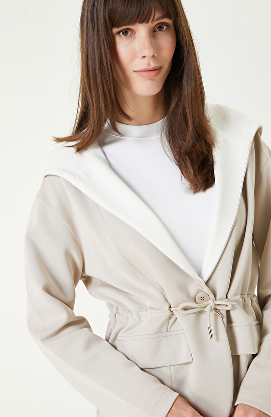 Taş Modal Karışımlı Örme Ceket