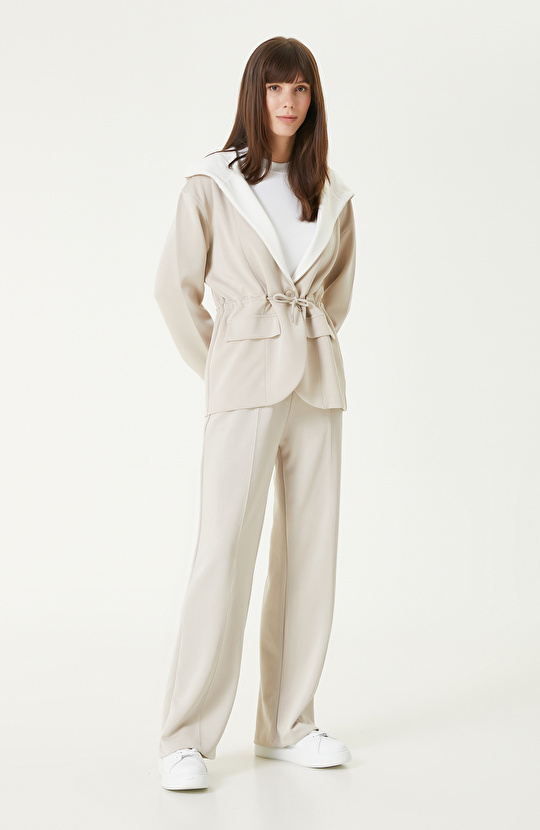 Taş Modal Karışımlı Örme Ceket