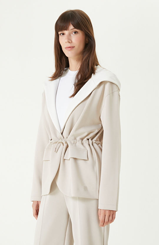 Taş Modal Karışımlı Örme Ceket