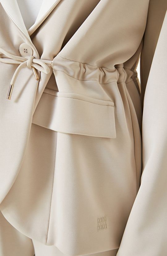 Taş Modal Karışımlı Örme Ceket