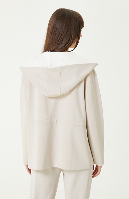 Taş Modal Karışımlı Örme Ceket