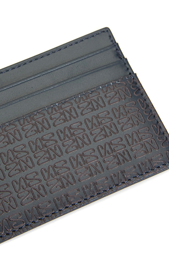 Koyu Lacivert Erkek Deri Kartlık