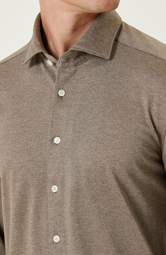 Vizon Diyagonal Örme Gömlek