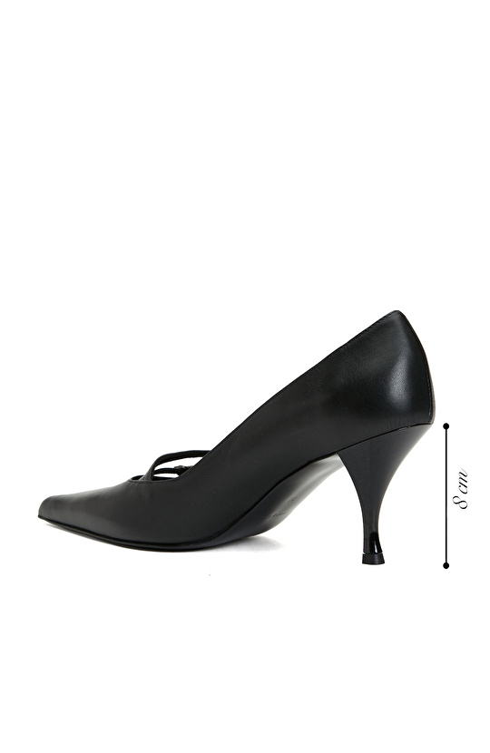 Siyah Deri Stiletto