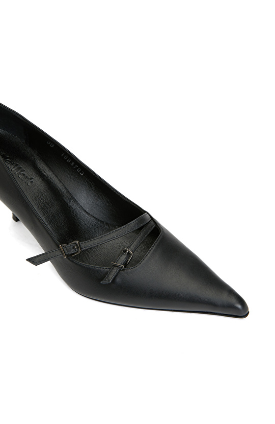 Siyah Deri Stiletto