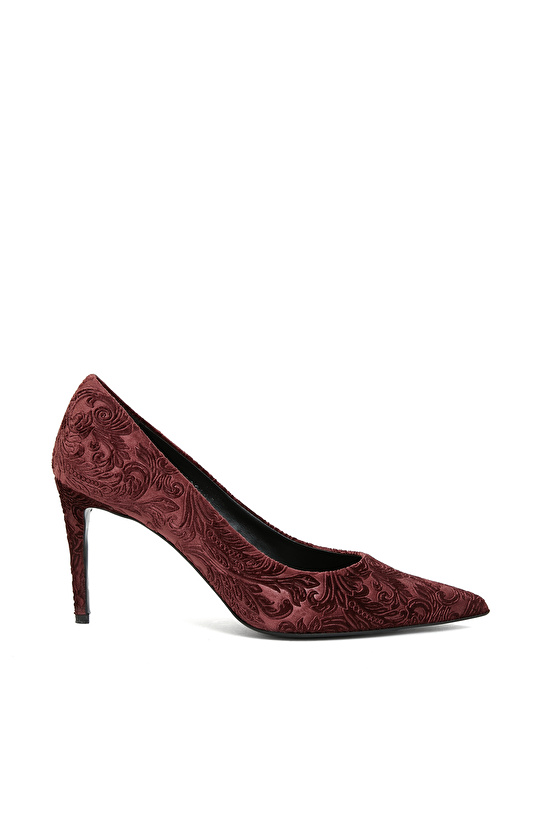 Bordo Kadın Deri Stiletto