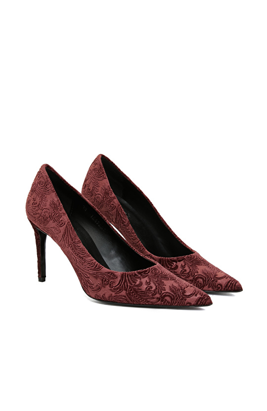 Bordo Kadın Deri Stiletto