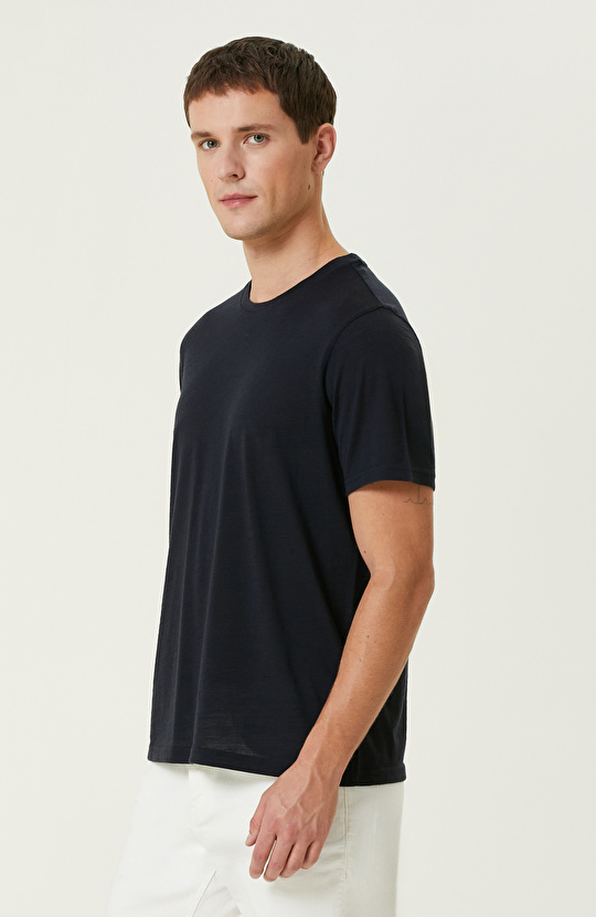 Lacivert Yün Tshirt