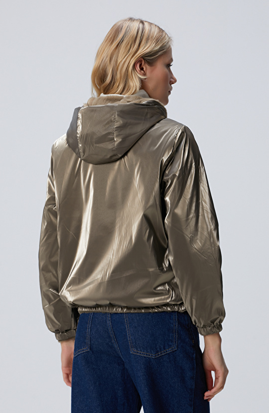 Haki Suni Kürk Mont