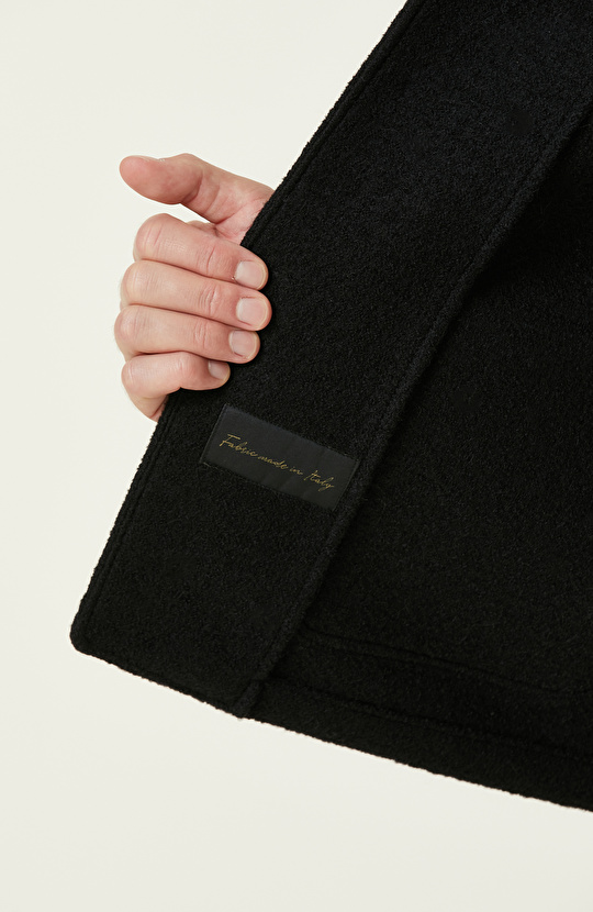 Siyah Yün Örme Ceket