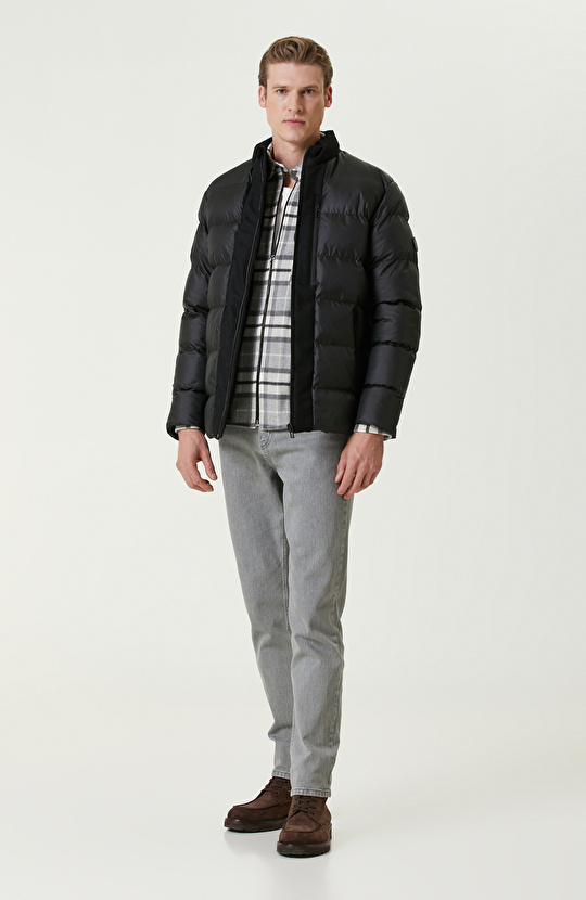 Siyah Gri Ekose Desenli Gömlek