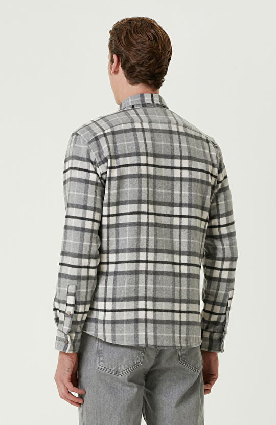 Siyah Gri Ekose Desenli Gömlek