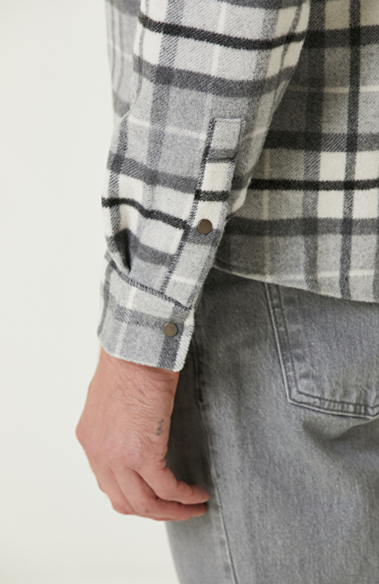 Siyah Gri Ekose Desenli Gömlek