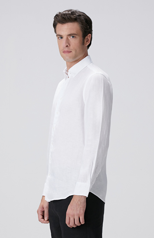 Beyaz Keten Gömlek